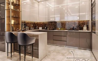 Фото №10 - Кухня с барной стойкой на заказ