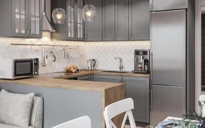 Фото №4 - Кухня с барной стойкой на заказ